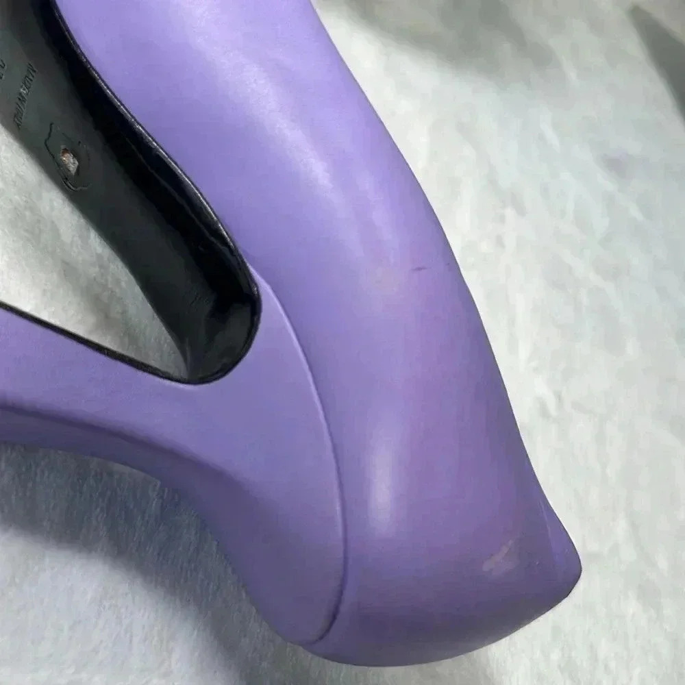 Versace SZ 7 Medusa Insignia Purple Gold Chain Heels Pumps - Picture 13 of 15